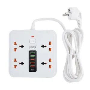WINNING STAR ST-4031-L Universal UK EU Standard New Power Strip With USB Charging Ports Outlet Electric Extension Plug Socket