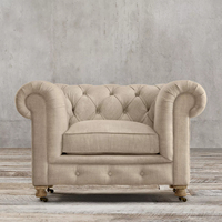 Bouton-touffetage Exquis Amovible avec Roues Arnchair Chambre Doux Canapé Siège Hôtel Salon Fauteuil Meubles
