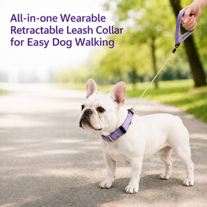 Collier de traction automatique intégré et extensible <span class=keywords><strong>pour</strong></span> chiens, laisse extensible <span class=keywords><strong>pour</strong></span> usage extérieur, corde de promenade extensible <span class=keywords><strong>pour</strong></span> animaux de compagnie - Product Image 1