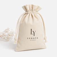 Pochette écologique personnalisée avec logo imprimé, sac en coton naturel réutilisable avec cordon de serrage, emballage