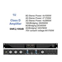 Amplificateur de puissance Dolby 2*250W 1U, amplificateur numérique professionnel 2 canaux, système audio stéréo pour cinéma, club, fête, classe D, métal