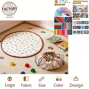 Alfombra de Juego Plegable para Niños con Estampado Digital Personalizado, Bolsa con Cordón para Guardar Juguetes, BSCI OEM ODM, Organizador de Bloques de Construcción - Product Image 4