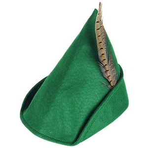 Nouveauté vert feutre tissu Robin Hood chapeaux avec plumes Halloween <span class=keywords><strong>Costume</strong></span> accessoire fantaisie fête fournitures Photo stand accessoire - Product Image 6