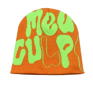 ユニセックスカスタムロゴオールオーバープリントデザイナージャカードビーニーハットグラフィックMea Culpaファッション愛好家 - Product Image 2