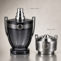 Flacon de parfum vide personnalisé en verre 30 ml, corps facetté, capuchon argenté, flacon atomiseur rechargeable avec boîte cadeau rose, vente en gros