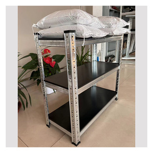 Multilayer Plug-In Shelving 3 Layer Metal Powder Coated Black Adjustable Floor Standing Storage Rack - Product Image 4
