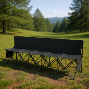 Db Wholesale 8 <b>Seat</b> Portable Folding Camping Bench With Backrest Aluminum Oxford Fabric Outdoor <b>Garden</b> Chair - Product Image 2