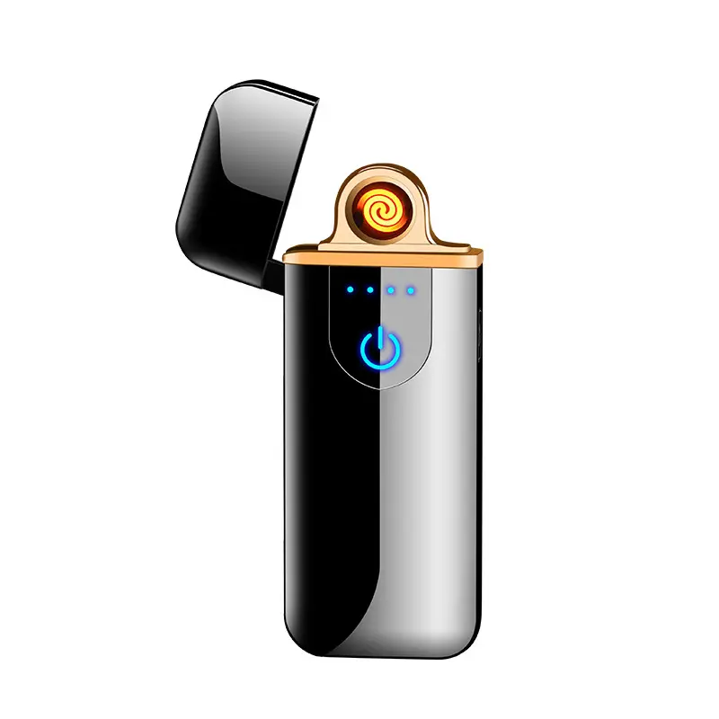 Individuelles Logo USB wiederaufladbare elektrische feuerzeuge Touchscreen-Modell feuerzeuge Raucherzubehör