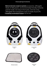 Mochila Transportadora de Mascotas para Perros y Gatos, Plegable, Ligera, Transpirable, de PVC, Ajustable, Cálida, de Gran Capacidad, para Animales Pequeños - Product Image 5