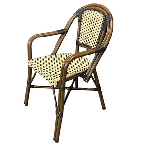 Juecheng aluminium legs chair outdoor garden chairs outside bamboo rattan chair for restaurant