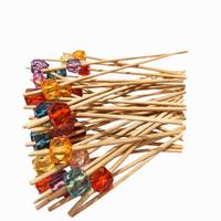 Bâtonnets à fruits en bambou, fourchettes jetables biodégradables, brochettes à sushi, bâtonnets Teppo