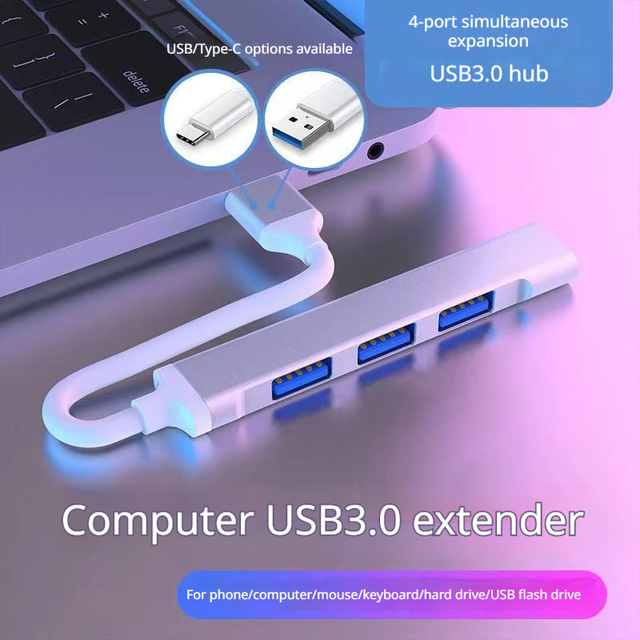 Wholesale USB 3.0 Hub 4 Port Multiport High Speed 5Gbps USB-A Splitter Adapter Docking Station for Laptop PC Computer Mac