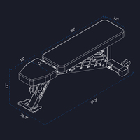 Banc de musculation pliable et réglable Rouser Fitness, robuste en acier, pour entraînement complet du corps et levage de poids