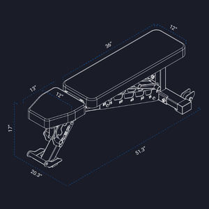 Banco de Pesas Plegable y Ajustable Rouser Fitness con Funciones para <span class=keywords><strong>Abdominales</strong></span> e Inclinación, Capacidad de 85 lb - Product Image 6