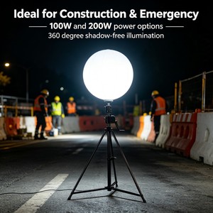 Tour d'éclairage LED portable pour ballons, 360° sans éblouissement, indice IP54, garantie 5 ans, alimentation CA, pour lutte contre les incendies et travaux routiers nocturnes - Product Image 4