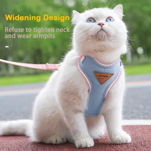 <span class=keywords><strong>Harnais</strong></span> Laisse Ensemble Réglable Chiot Gilet Évasion Preuve Chaton Sangle De Poitrine Chihuahua Carlin En Plein Air Marche Laisse - Product Image 6
