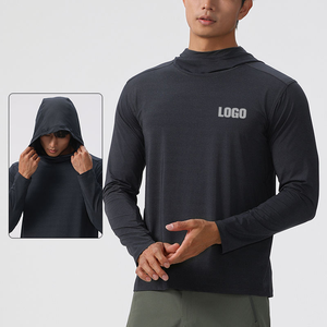 Manufacturer Men Breathable Quick Dry Gym <strong>Jumper</strong> <strong>Fishing</strong> Shirts Long Sleeve with Hoodie 4 Way Stretch Clothing Manufatur Hoodie - Product Image 5