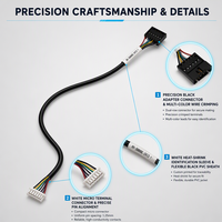 Câble de Faisceau de Câblage Automobile Personnalisé 12V 1m 6 Broches, Assemblage de Câbles avec Noyau en Cuivre, Adaptateur Noir vers Connecteur Blanc pour Voitures et Camions