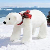 Oreiller en peluche ours polaire debout avec options de foulard, coussin de sommeil doux et cadeau de Noël