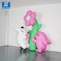 Mascotte gonflable personnalisée Lapin de Pâques, Modèle gonflable de lapin grimpeur pour la décoration d'événements extérieurs du Festival de la Mi-Automne
