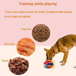 Manufacturer Wholesale Multi-colors Chew Plush <b>Dog</b> Snuffle <b>Ball</b> Toy - Product Image 2