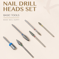 Ensemble professionnel de 7 embouts de ponçage pour ongles en carbure de tungstène 3/32, haute efficacité, pour lime à ongles électrique et manucure
