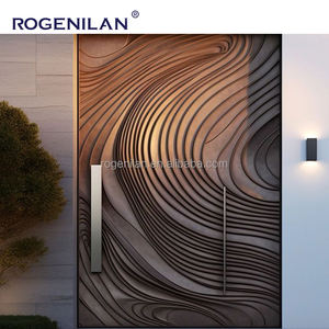 Résidentiel haut de gamme Design personnalisé Moderne 3D Aluminium sculpté Extérieur Villa <span class=keywords><strong>Entrée</strong></span> principale Portes blindées pour la maison - Product Image 3