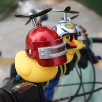 CQHZJ Canard Jaune Petit et Robuste, Canard Noir et Rose, Canard Moto avec Casque pour Voiture et Vélo