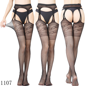 Collants noirs sexy RTS Factory pour femme, bas résille, leggings en maille, culotte ouverte, lingerie érotique, sous-vêtements transparents - Product Image 5