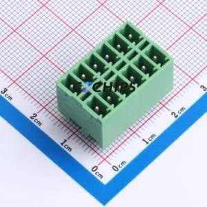 DB2EVHB-3.81-2*6P-GN Plug-in Terminal Block Through hole,P=3.81mm Connector Board-to-Board / Socket - Closed 2x6P 3.81mm Green - Product Image 1