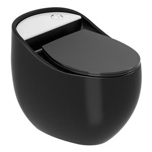 Modern Dual-Flush One Piece <strong>Toilet</strong> Seat <strong>Black</strong> for Home Hotel Bathroom Floor Mounted Ceramic Siphon Flushing S-Trap Slow Cover - Product Image 3