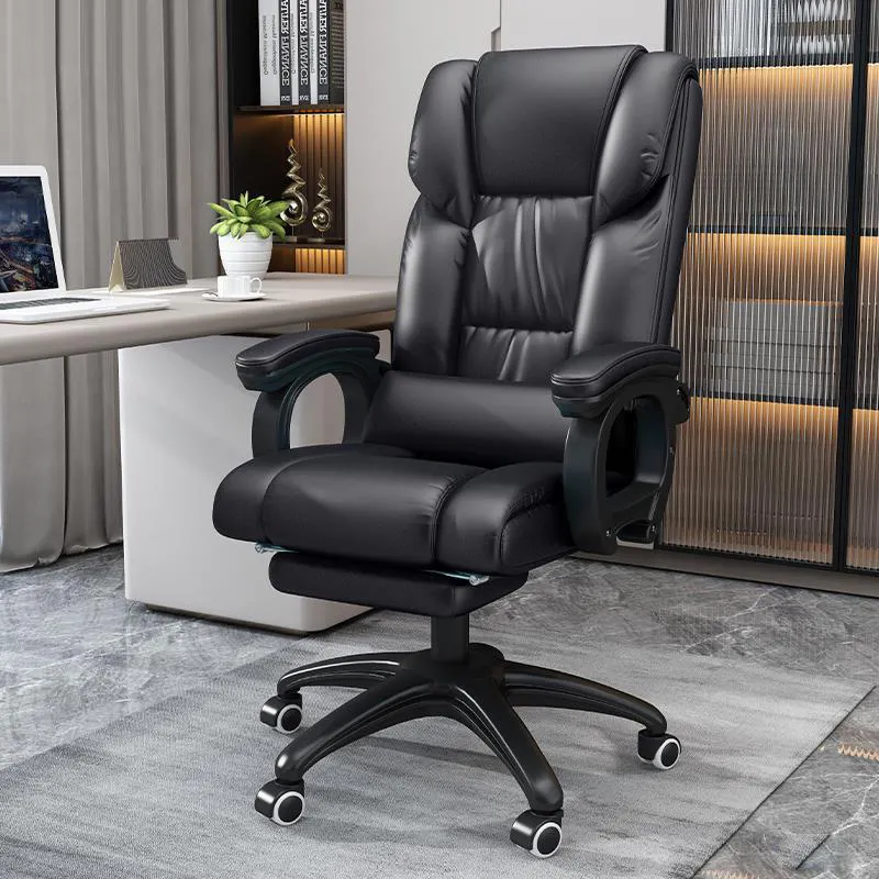 China manufacturer anji ceo boss recliner computer chair leather executive swivel massage office chair with footrest