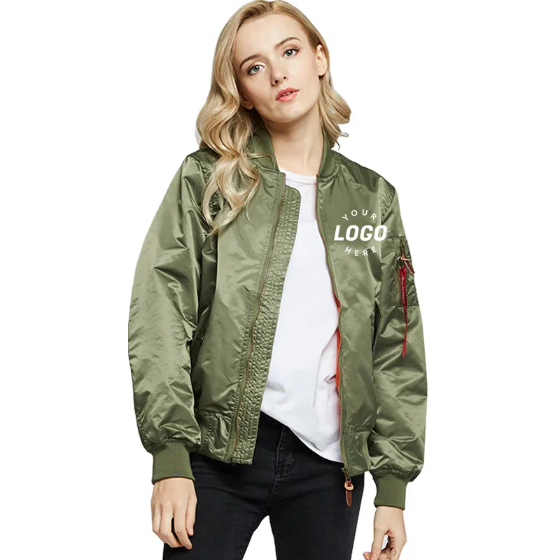 Vente en gros logo personnalisé 2023 nouveau 9 couleurs danse nylon coupe-vent vêtements de travail veste rose blouson aviateur pour femmes