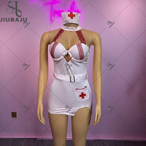 Erotik seksi iç çamaşırı tatlı seksi hemşire elbise koyu cadı Bodycon <span class=keywords><strong>Cosplay</strong></span> kostüm cadılar bayramı küçük şeytan iç çamaşırı kadın Bodysuit - Product Image 5