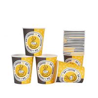 Gobelets à café en pulpe de bois pure jetables pour boissons chaudes à emporter, thé au lait, paroi simple, 8 oz, avec couvercles en plastique