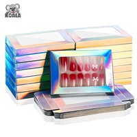Vente en gros, étiquettes personnalisées, paillettes, or Rose, paillettes, ongles roses et faux cils, emballage en boîte