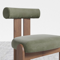 Chaise de bar en bois et tissu, tabouret de comptoir avec dossier, mobilier de restaurant moderne