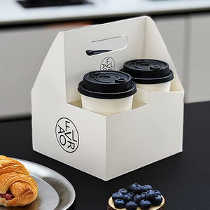 Portavasos <span class=keywords><strong>de</strong></span> café desechable corrugado portátil personalizado, bandeja ecológica <span class=keywords><strong>para</strong></span> llevar, portador <span class=keywords><strong>de</strong></span> vino <span class=keywords><strong>para</strong></span> 2/4/6 tazas - Product Image 6