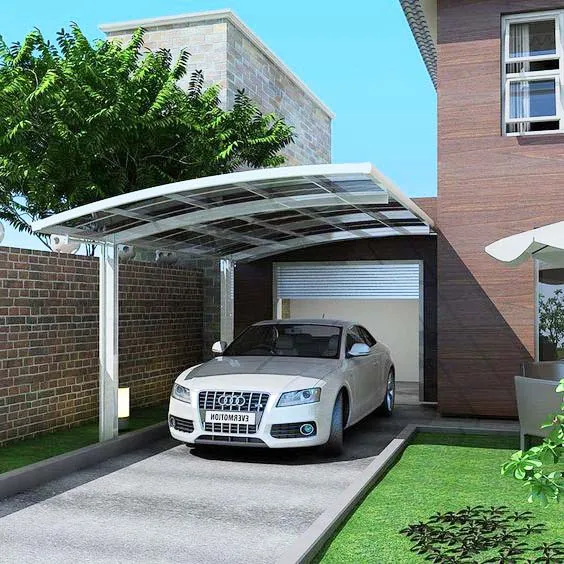 निविड़ अंधकार कार पोर्ट एल्यूमीनियम दरवाजा जापानी एकल ढलान carport