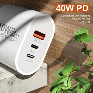 UE EE. UU. Enchufe <span class=keywords><strong>40W</strong></span> 20W USB Tipo C <span class=keywords><strong>Cargador</strong></span> Dual PD Adaptador de carga rápida para iPhone Samsung Xiaomi <span class=keywords><strong>Huawei</strong></span> <span class=keywords><strong>Cargador</strong></span> de teléfono - Product Image 3
