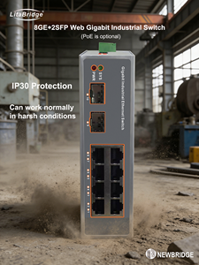 Switch PoE Gigabit industriel géré, 8 ports <span class=keywords><strong>RJ45</strong></span>, 2 emplacements SFP, montage sur <span class=keywords><strong>rail</strong></span> <span class=keywords><strong>DIN</strong></span> L2 avec SNMP et QoS pour caméra IP CCTV - Product Image 3