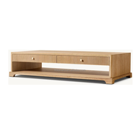 Table basse à quatre tiroirs en placage de chêne blanc R