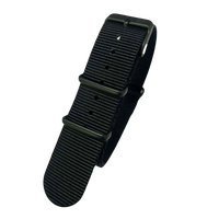 Correa de Reloj de Nylon de 22mm de Ancho, 1 Pieza, Correa de Nylon Estilo NATO Negra con Hebilla Negra PVD con Logotipo Grabado, Proveedor en Stock