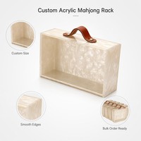 Boîte de rangement pour tuiles de mahjong en acrylique, transparente, anti-poussière, avec couvercle coulissant, pour 160 tuiles de mahjong américain