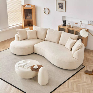 Divano Angolare Moderno di Lusso in Velluto per <span class=keywords><strong>Soggiorno</strong></span>, Reclinabile, Imballato Sottovuoto, con Schiuma Senza Ossa - <span class=keywords><strong>Design</strong></span> di Arredamento - Product Image 1