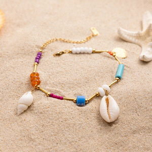 Ocean-inspired Gold <b>Bracelet</b> With Shell <b>Beads</b> And Colorful <b>Charms</b> For Women's Jewelry Gift - Product Image 4