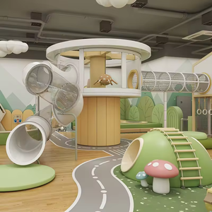Parco Avventura per Bambini, Casa sull'Albero a Tema Natura, Parco Giochi Interno con Scivoli e Attrezzature per Club e Scuole - Product Image 4