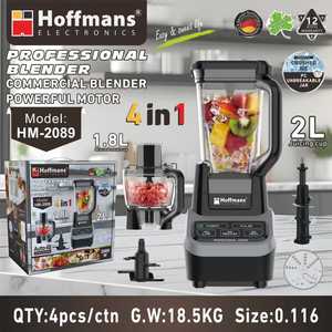 เครื่องปั่นอเนกประสงค์ Hoffmans 4 in 1 รุ่น Commercial 2000W พร้อมโถปั่นขนาด 2 ลิตร ทนทาน ไม่แตกหัก  พร้อมเครื่องบดเนื้อ 1800 มล. ระบบ Auto IQ กำลังสูงพิเศษ สำหรับใช้งานในแอฟริกา - Product Image 3