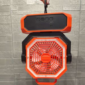 Factory Direct <b>Smart</b> 10000mAh USB Rechargeable Camping <b>Fan</b> Strong Wind Electric Oscillating <b>Fan</b> with Flashlight - Product Image 5