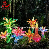 Lentera Sutra Tanaman Langka Hutan Hujan Raksasa Tradisional Zigong Tahan Air LED untuk Proyek Pencahayaan Festival